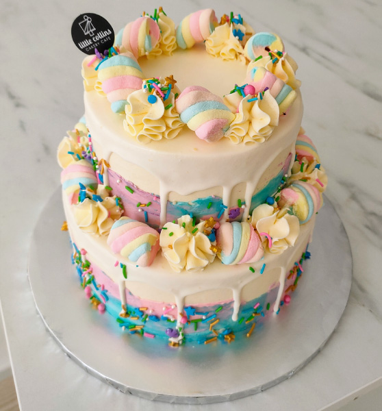 rainbow customised cake for customer
