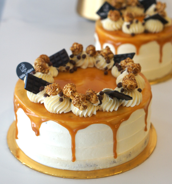 salted caramel with topping on top suitable for party