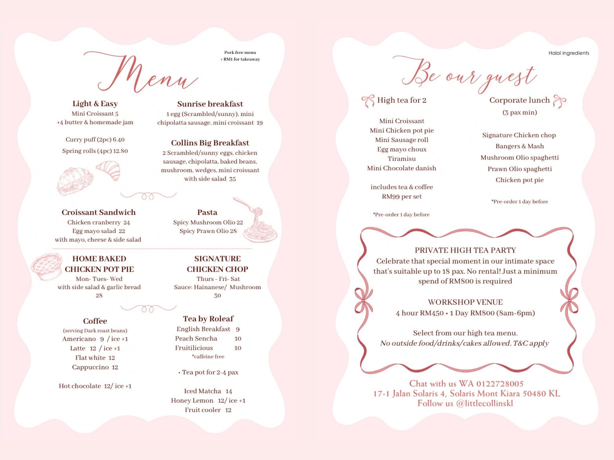 cafe menu